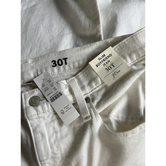 J Crew Reimagined White Slim Boyfriend Jean with Raw Edge 30T - Picture 6 of 6